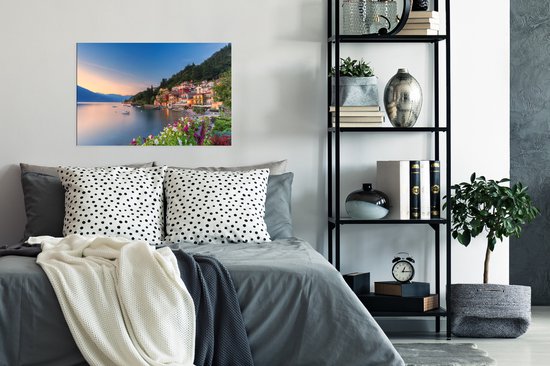 Zonsondergang in Italië poster papier 60x40 cm - Foto print op Poster (wanddecoratie woonkamer / slaapkamer) - PosterMonkey