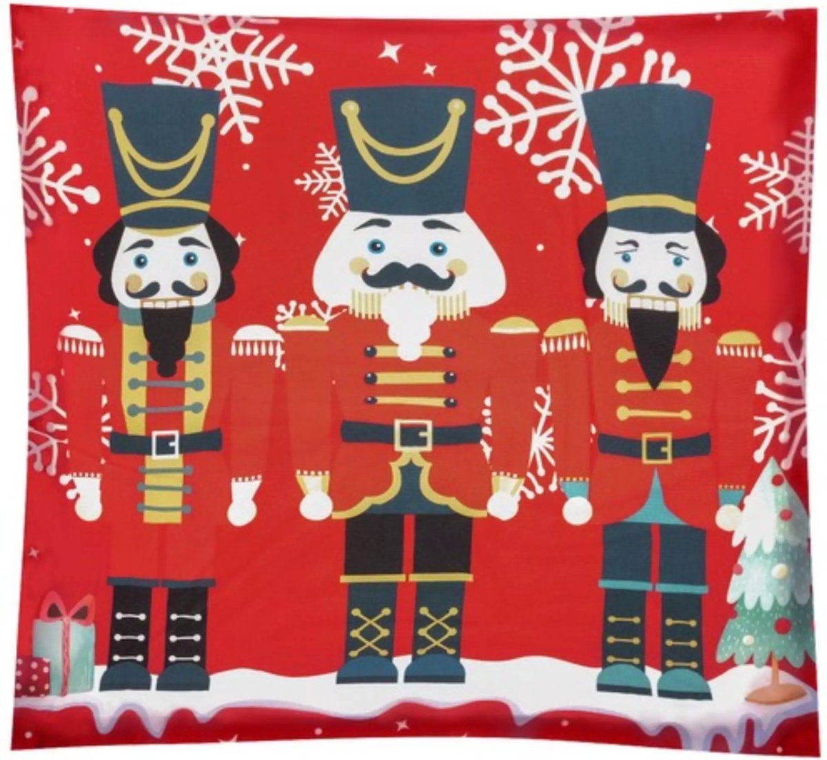 Ruhhy Notenkraker Kussensloop 40x40 cm - Voeg een Klassieke Kerstcharme toe Rood