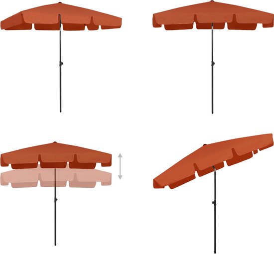 vidaXL Strandparasol 200x125 cm terracotta - Strandparasol - Strandparasols - Parasol - Parasols