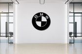BMW - Logo - Metaalkunst - Zwart - 40 x 40 cm - Auto Decoratie - Muur Decoratie- Man Cave - Cadeau voor man- Inclusief ophangsysteem