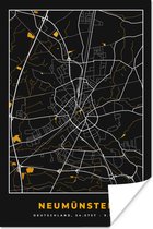 Poster Duitsland – Black and Gold – Neumünster – Stadskaart – Kaart – Plattegrond - 60x90 cm