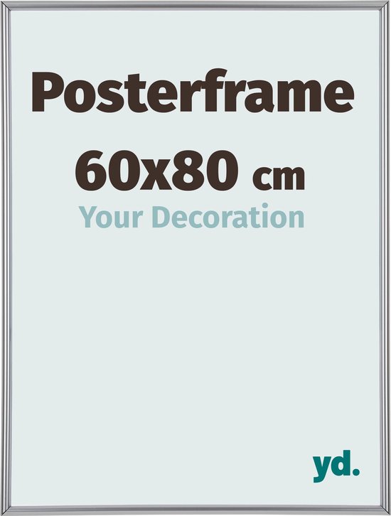 Posterlijst 60x80 cm - Kunststof - Zilver Hoogglans - Paris