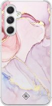 Casimoda® hoesje - Geschikt voor Samsung Galaxy A54 - Marmer roze paars - Shockproof case - Extra sterk - TPU/polycarbonaat - Paars, Transparant