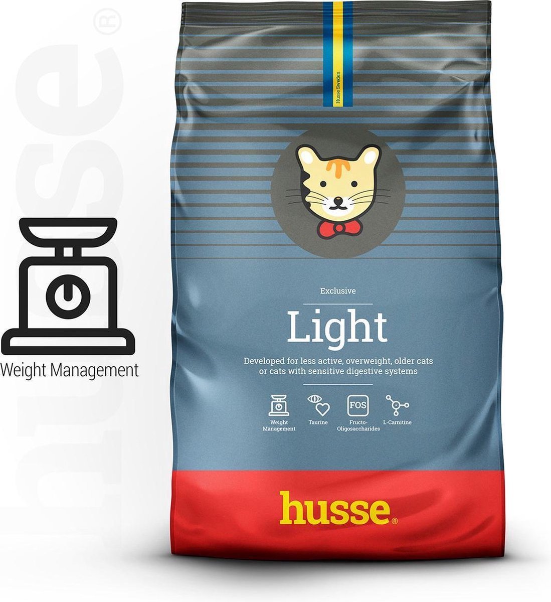 Husse Exclusive Light Sensitive Digestion - Kattenvoer Overgewicht, Kattenbrokken Dieet, Kattenvoeding Dieetvoer - 5 x 60g Proefpakket