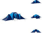 vidaXL Tente - Grande tente - 590x400x185 cm - 9 personnes - respirante - bleu foncé - Tente
