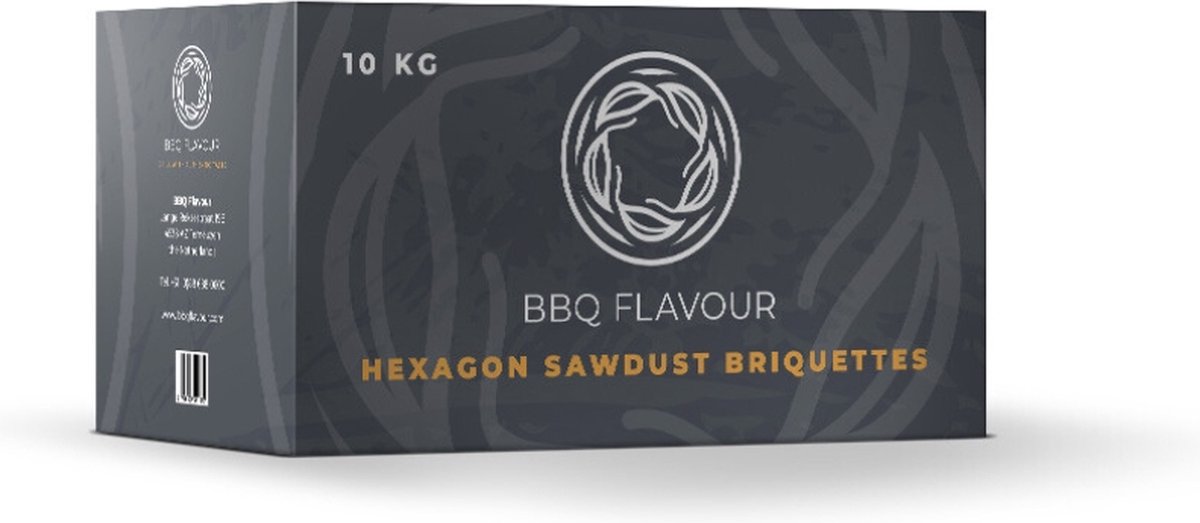 BBQ Flavour - Hexagon Sawdust Briketten - Houtskool Briketten - Houtskool - 10kg - Brandduur 4 uur - Temperatuur 500 Graden - BBQ Flavour