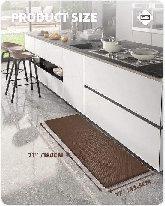 ANRO Keukenloper Keukenteppich Tapijt Läufer voor de keuken wasbaar antislip Klaprozen Afwasbaar 52 x 120cm