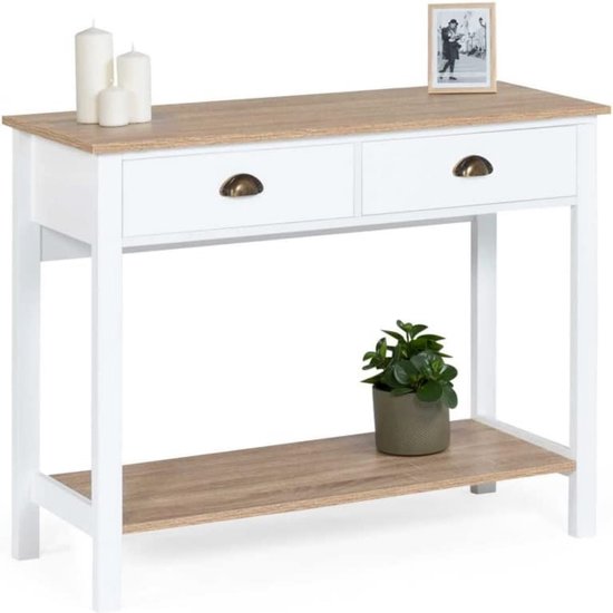 Nachtkastje met 2 lades - Scandinavische stijl - Wit
