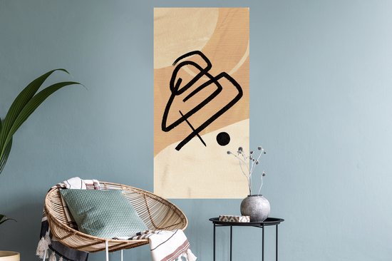 Stickers muraux - Zwart - Design - Marron - 40x80 cm - Feuille adhésive