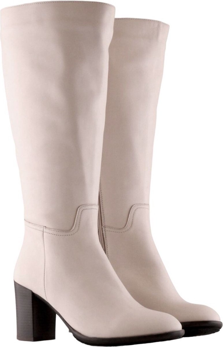 Jilsen Dames Laarzen Brede Schacht en Laarzen Brede Kuiten Nina in Gebroken wit Kuitomtrek 40 cm, schoenmaat 41
