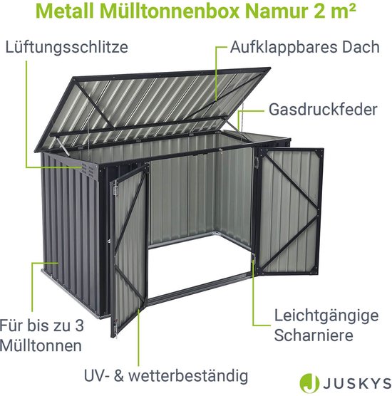 Opbergschuur / containerberging - 3 containers - Metaal - Juskys