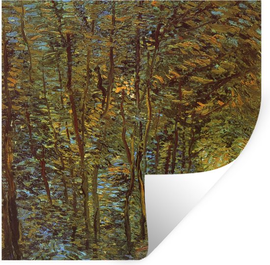 Muurstickers - Sticker Folie - In het bos - Vincent van Gogh - 120x120 cm - Plakfolie - Muurstickers Kinderkamer - Zelfklevend Behang XXL - Zelfklevend behangpapier - Stickerfolie