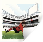 Muurstickers - Sticker Folie - Een illustratie van een schot in het voetbalstadion - 120x120 cm - Plakfolie - Muurstickers Kinderkamer - Zelfklevend Behang XXL - Zelfklevend behangpapier - Stickerfolie