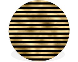 WallCircle - Wandcirkel ⌀ 30 - Patronen - Zwart - Goud - Ronde schilderijen woonkamer - Wandbord rond - Muurdecoratie cirkel - Kamer decoratie binnen - Wanddecoratie muurcirkel - Woonaccessoires