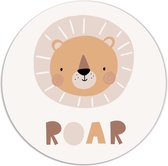 Label2X - Muurcirkel kids roar - 140 cm - Dibond - Multicolor - Wandcirkel - Rond Schilderij - Muurdecoratie Cirkel - Wandecoratie rond - Decoratie voor woonkamer of slaapkamer