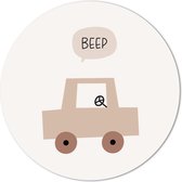 Label2X - Muurcirkel kids beep - 140 cm - Dibond - Multicolor - Wandcirkel - Rond Schilderij - Muurdecoratie Cirkel - Wandecoratie rond - Decoratie voor woonkamer of slaapkamer