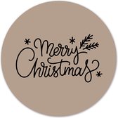 Label2X - Muurcirkel - Kerst Merry Christmas - Ø 30 cm / Forex - Multicolour - Wandcirkel - Rond Schilderij - Kerst - Kerstversiering - Kerst Decoratie - Muurdecoratie Cirkel - Wandecoratie rond - Decoratie voor woonkamer of slaapkamer