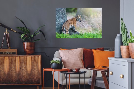 Stickers muraux - Film autocollant - Tigre dans la forêt - 90x60 cm - Film adhésif - Stickers muraux Chambre d'enfant - Papier peint autocollant