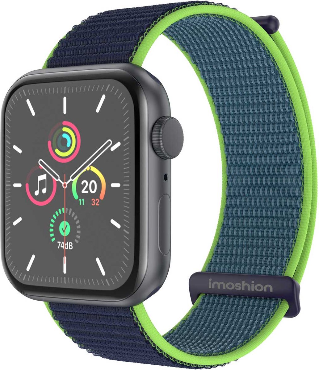 iMoshion Nylon⁺ bandje geschikt geschikt voor Apple Watch Series 1 / 2 / 3 / 4 / 5 / 6 / 7 / 8 / 9 / SE / Ultra (2) - 42 / 44 / 45 / 49 mm - Lime