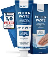 Prinox® 150 ml Polijstpasta met Poetsdoek - Politoer voor Acrylglas, Epoxyhars, Lakken, Gelcoat, Chroom & Kunststoffen - Verwijdert Matteringen & Microkrasjes - Polijstmiddel