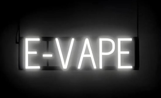 E-VAPE - Lichtreclame Neon LED bord verlicht | SpellBrite | 57 x 16 cm | 6 Dimstanden - 8 Lichtanimaties | Reclamebord neon verlichting