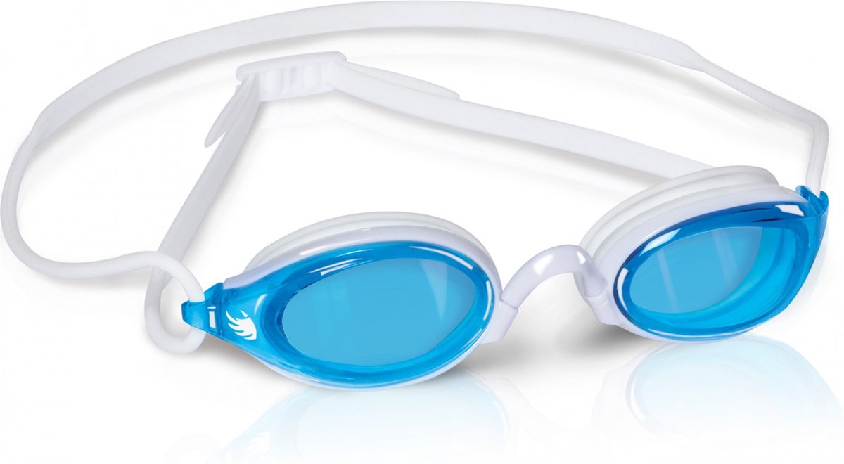 BTTLNS Zwembril - Blauw getinte lenzen - Gemakkelijk te verstellen - High-tech waterdichte pasvorm - Anti-condens lenzen- Tyraxes 1.0 - Wit/Blauw