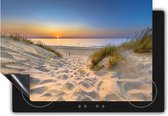 Chefcare Inductie Beschermer Strand en Zee met Zonsondergang - 85x55 cm - Afdekplaat Inductie - Kookplaat Beschermer - Inductie Mat