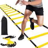 Trainingsladder - Loopladder - 6 m - Aanpasbare spreiding - Inclusief draagtas - Voetbal/atletiek/fitness - coördinatie/snelheid/spiergroei - training