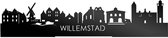 Standing Skyline Willemstad Zwart Glanzend - 40 cm - Woon decoratie om neer te zetten en om op te hangen - Meer steden beschikbaar - Cadeau voor hem - Cadeau voor haar - Jubileum - Verjaardag - Housewarming - Aandenken aan stad - WoodWideCities