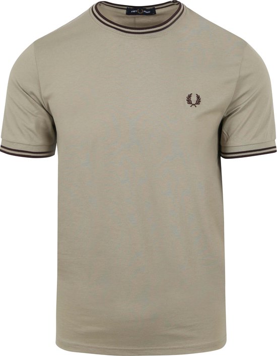 Fred Perry - T-Shirt M1588 Greige U84 - Homme - Taille XL - Coupe moderne
