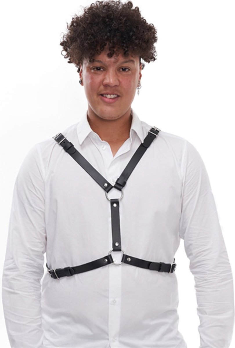 Mister B Serve Leren Star Harnas - zwart - large/xl
