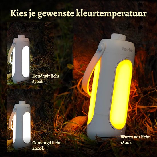 Camping Lamp - Inclusief Licht Statief - Multifunctioneel - Zaklamp - Tentlamp Oplaadbaar - Campinglamp - Kampeerlamp - Camping accessoires - Kamperen en outdoor van MOODZILLA Outdoors — afbeelding 5