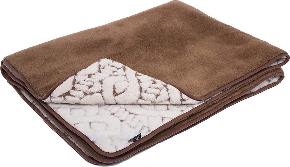 OnceDoce® Deken 100% Wol - Dubbelzijdig - Puur Australische Merino & Kamelen Wol Blend TRENZA – Beige Bruin Premium Wollen Deken OnceDoce® 2 x 450 g/m² - Warm Ademend Zacht – Woolmark ® Keurmerk - Wasbaar – 200x200cm bruin beige
