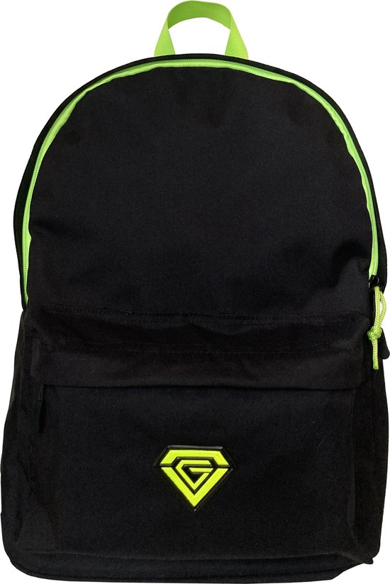 Globeless - Glow - rugzak - rugtas - schooltas - zwart geel - 15 inch - laptopvak - 25L - 42x35x22cm