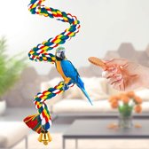 Papegaai klimtouw vogel katoen schommel papegaai speelgoed vogel baars touw bungee touw met bel voor vogels grasparkieten parkieten
