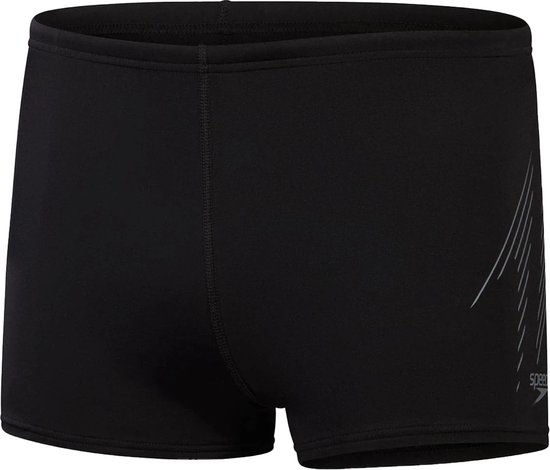Speedo Boomstar Placement Aquashort Uomo – Costume Da Bagno Nero Con Stampa Iconica, Resistente Al Cloro E Asciugatura Rapida