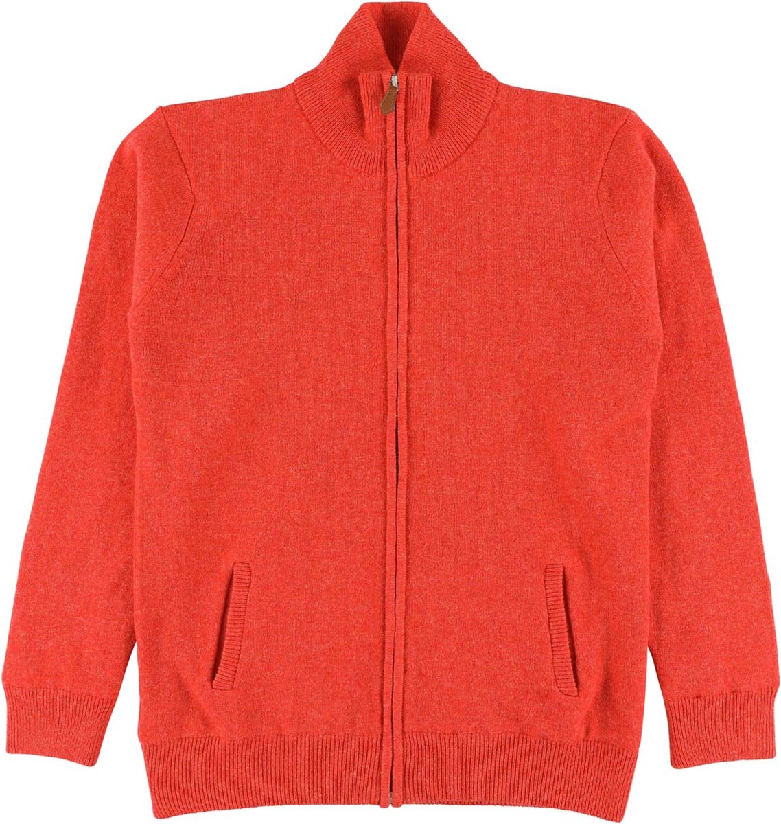Osborne Knitwear Windstopper cardigan met rits - Dames - Lamswol - Inferno - Zwarte voering - L