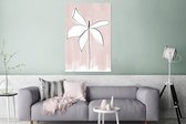 Wanddecoratie Metaal - Aluminium Schilderij Industrieel - Bloem - Abstract - Pastel - 120x180 cm - Dibond - Foto op aluminium - Industriële muurdecoratie - Voor de woonkamer/slaapkamer
