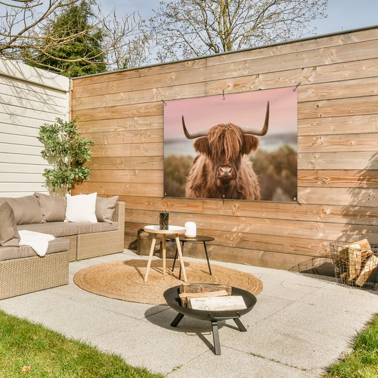 Affiche de jardin Vache - Highlander écossais - Animal - 120x80 cm - Jardin