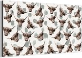 Décoration murale Métal - Peinture Aluminium Industriel - Scottish Highlander - Vache - Animaux - 80x40 cm - Dibond - Photo sur aluminium - Décoration murale industrielle - Pour le salon/chambre