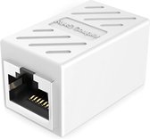 Ibley LAN netwerk internetkabel koppelstuk wit - RJ45 verlengstuk - UTP kabel koppelstuk - Ethernet female to female adapter - 10/100/1000/2500/10000 Mbps - CAT6A