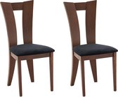 Set van 2 stoelen TIFFANY - Massief beuken - Kleuren : Noten en expresso L 46 cm x H 96 cm x D 53 cm