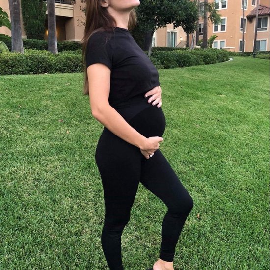 Wow Peach - Zwangerschaps Legging - Maternity Support Legging - Yoga - Stretch - Soepel - Zwart - Small van Merkloos — afbeelding 3