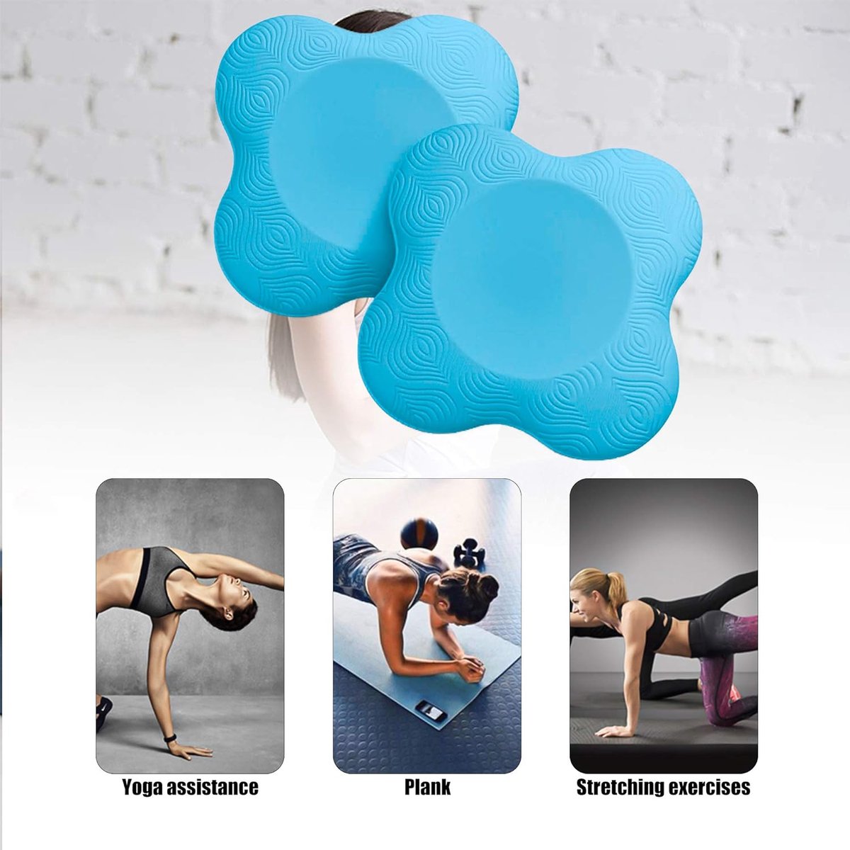 2 stuks Kniekussens voor yoga, antislip, slijtvast, beschermt de knieën, handen, polsen en ellebogen
