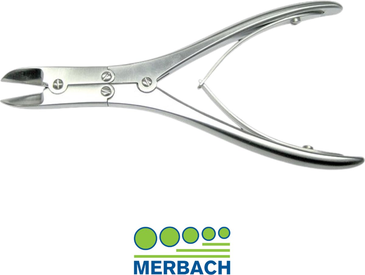 Goedkoopste Voordeelverpakking 3 X Merbach dubbelscharniertang, vlak model met gebogen snijvlak, dubbele veer, 15 CM