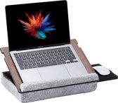 Laptopkussen - Laptray met kussen, laptoptafel voor bank, schootbureau, verstelbare standaard voor bed, dienblad (walnoot)