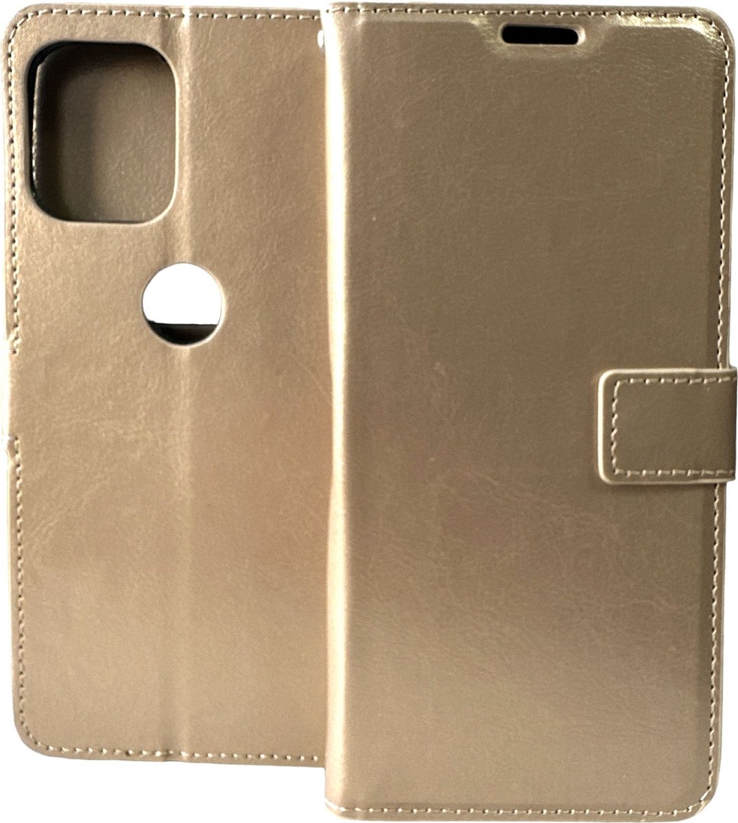 Portemonnee Book Case Hoesje Geschikt voor: Motorola Moto G100 - goud