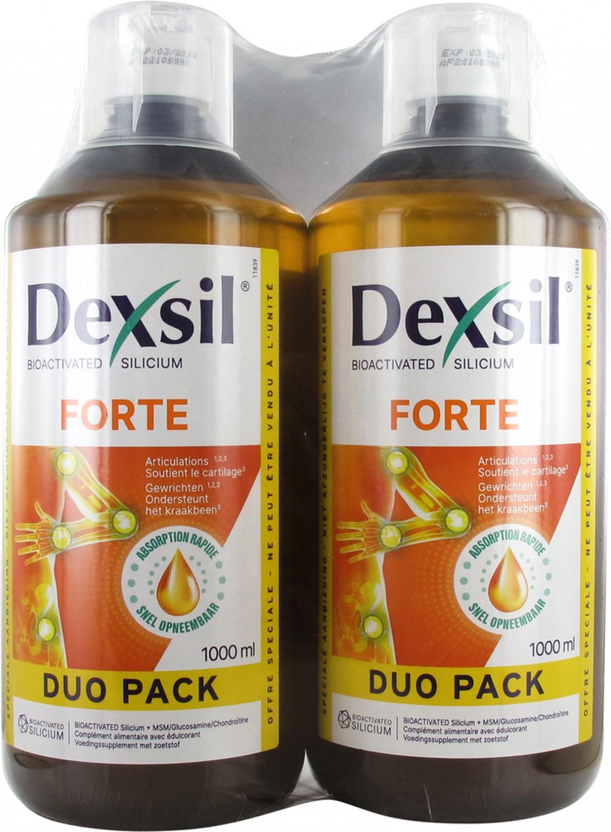 Goedkoopste Dexsil® Forte 2X1L - Kraakbeen, Gewrichten, Spieren - Msm, Glucosamine, Silicium