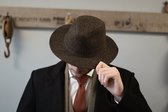 Denholm Harris Tweed Fedora Brown Maïs d'orge | Taille du chapeau chiné : L (59-60 cm)