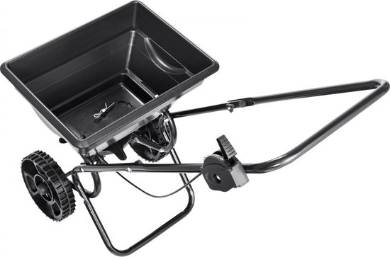 strooier 15L zaadstrooier 810x455x750mm kunstmeststrooier 0-3m strooibreedte centrifugaalstrooier 11kg draagvermogen handstrooier handstrooier Q235 frame zoutstrooier met kunststof wielen — afbeelding 2